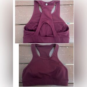 Lululemon Pace Bra with phone pocket  wine color (Cassis) Size 6